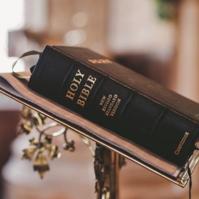 Bible on a stand